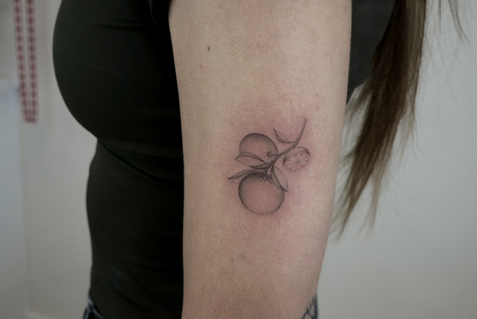 Fine-line tattoo work