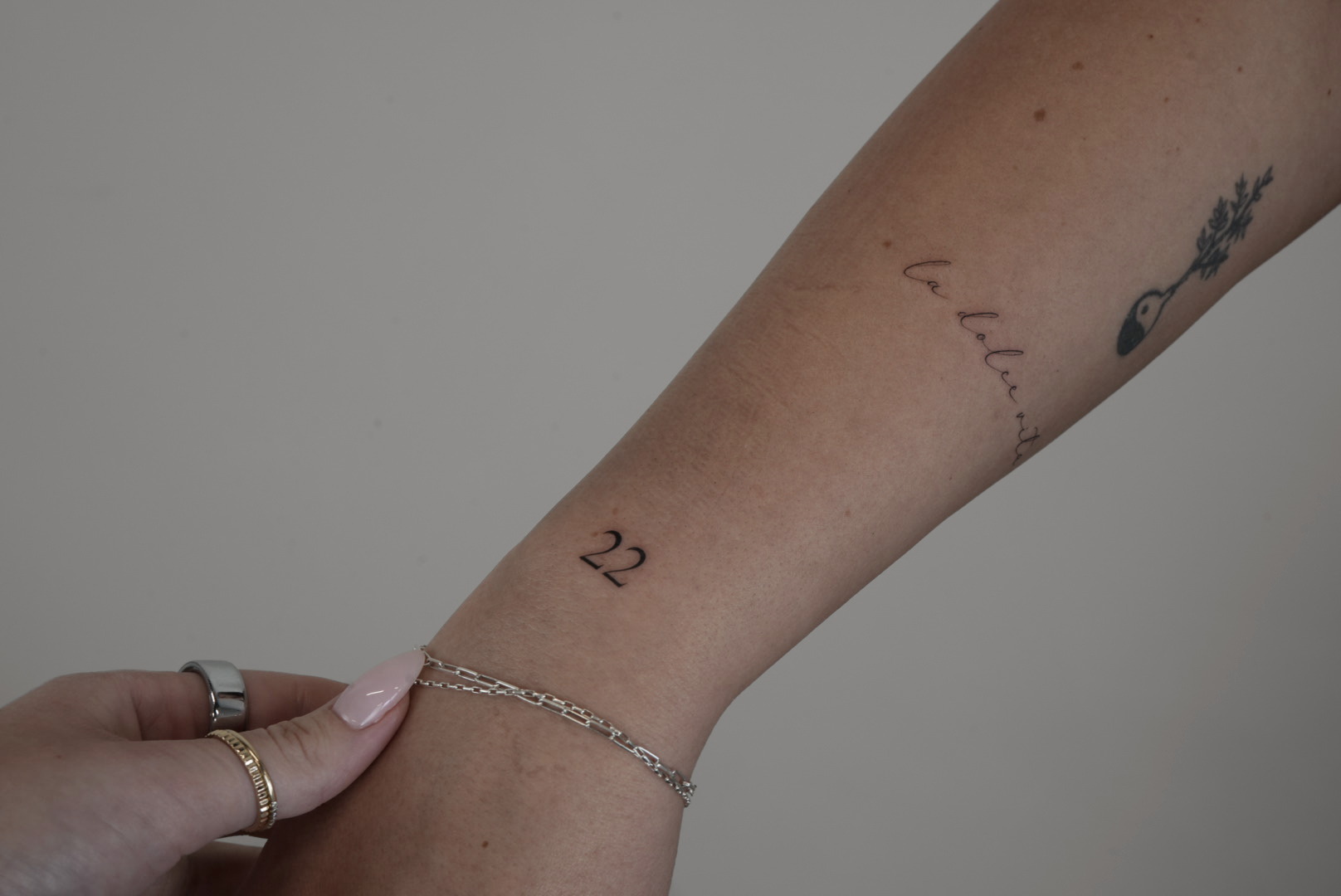 Fine-line tattoo work